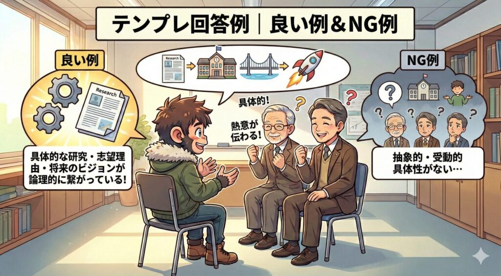 テンプレ回答例｜良い例＆NG例