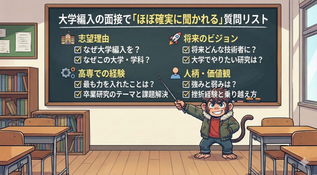 大学編入の面接で「ほぼ確実に聞かれる」質問リスト